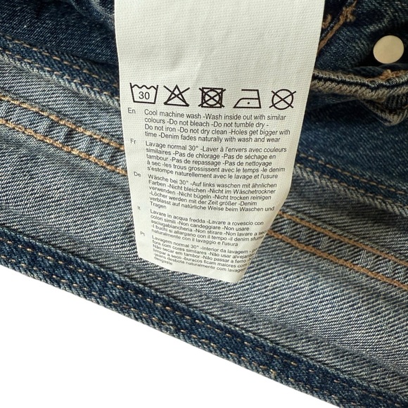 ROLLA’S Women's Chicago Denim Skirt Sz 31 Vintage Blue Casual Stretch Front Slit - Picture 9 of 13